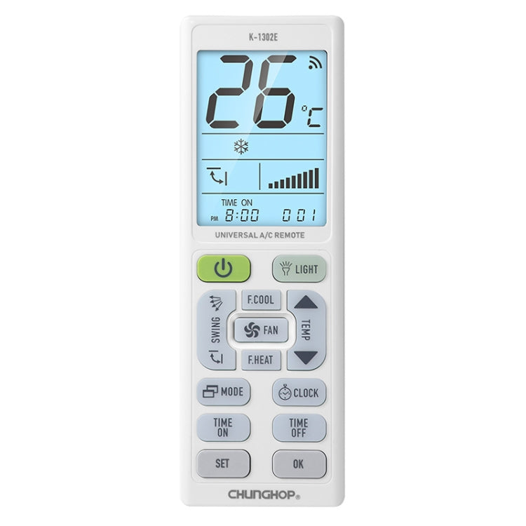 CHUNGHOP K-1302E Telecomando universale per condizionatore d'aria con batteria a schermo grande per luce notturna CHUNGHOP K-1302E Telecomando universale per condizionatore d'aria con batteria a schermo grande per luce notturna